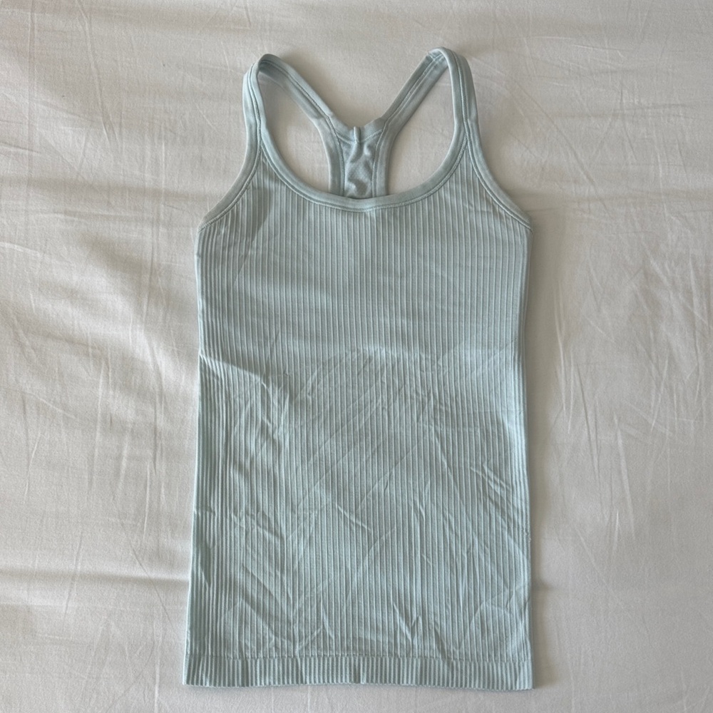 Lululemon Size 2 Light Blue Ribbed Tank Top